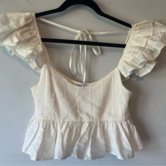 Cropped zara fluffy arm top - Picture 3 of 4